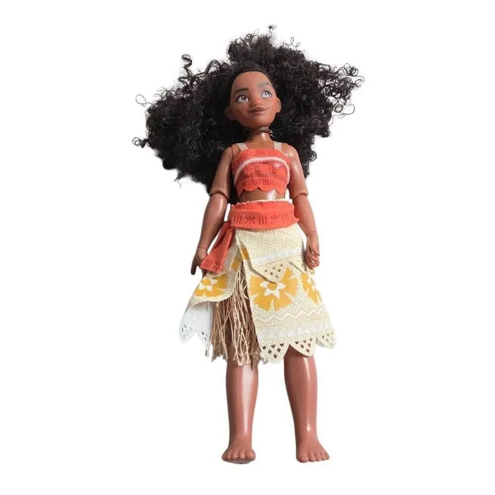 Disney Store Moana Doll 11" In Long Hair Posable Jointed In Original Clothes